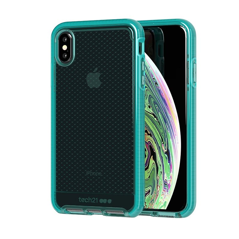 矽膠 手機殼/手機套 綠色 - 英國Tech 21防撞軟質格紋保護殼-iPhone Xs 透綠(5056234706787)