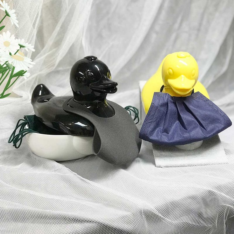 Big Q Duck Face Mask Storage Box Sundries Vanity Desktop Organizer - Pottery & Ceramics - Other Materials Multicolor