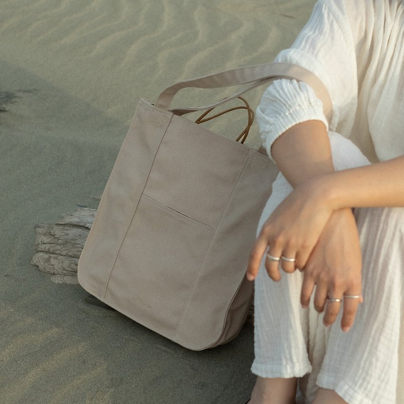 wave / water-repellent canvas tote bag / three colors - Handbags & Totes - Cotton & Hemp 