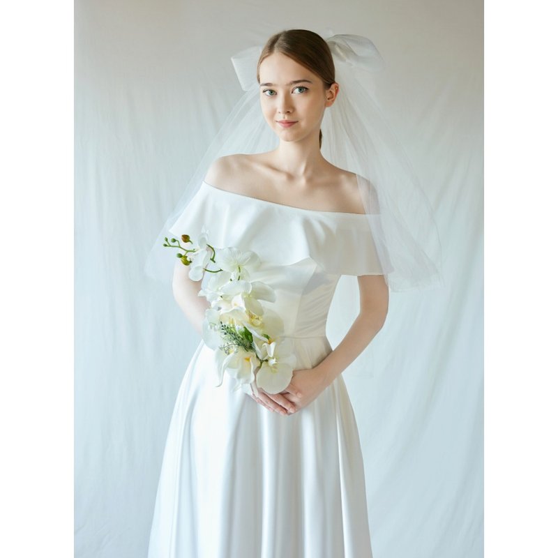 Off-shoulder Ruffle Bolero - Knit Scarves & Wraps - Polyester White