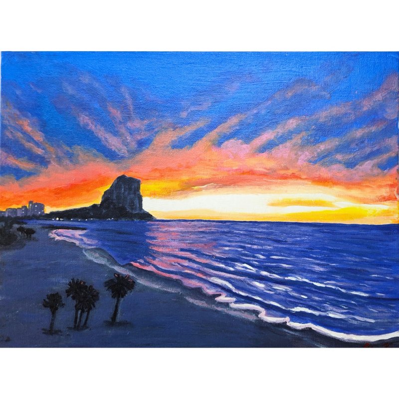 伊法赫半島海上日出 原創海景畫 作者 RinaArtSK - 壁貼/牆壁裝飾 - 其他材質 多色