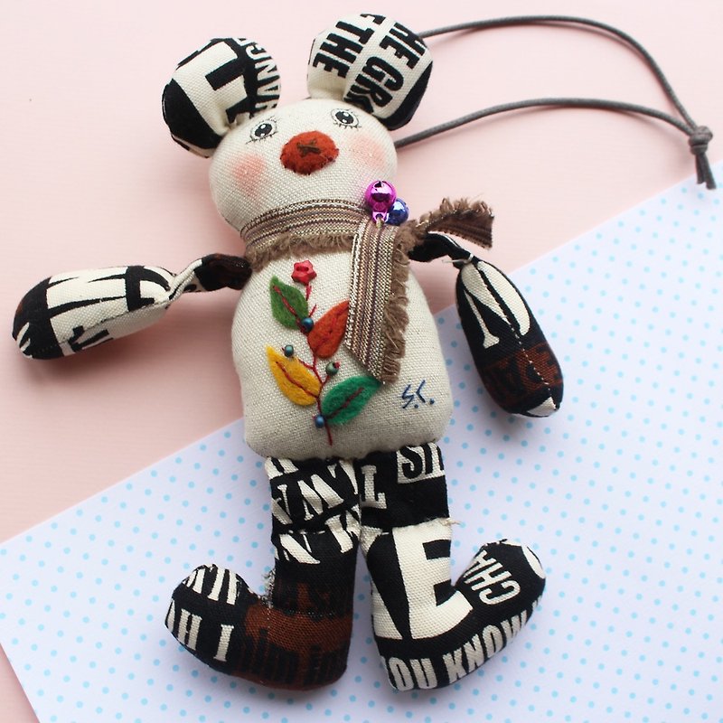 Handmade doll bells bears bears bear ornaments - ตุ๊กตา - ผ้าฝ้าย/ผ้าลินิน 