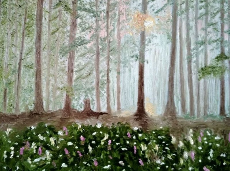 晨林│油畫創作│20x30公分 - 壁貼/牆壁裝飾 - 其他材質 