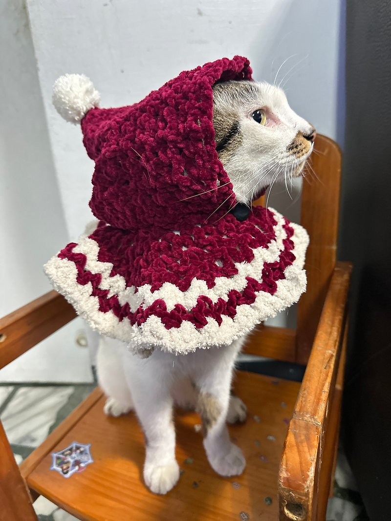 ペットのニット毛皮の帽子赤ずきんちゃんのマント - 洋服・帽子 - その他の素材 レッド