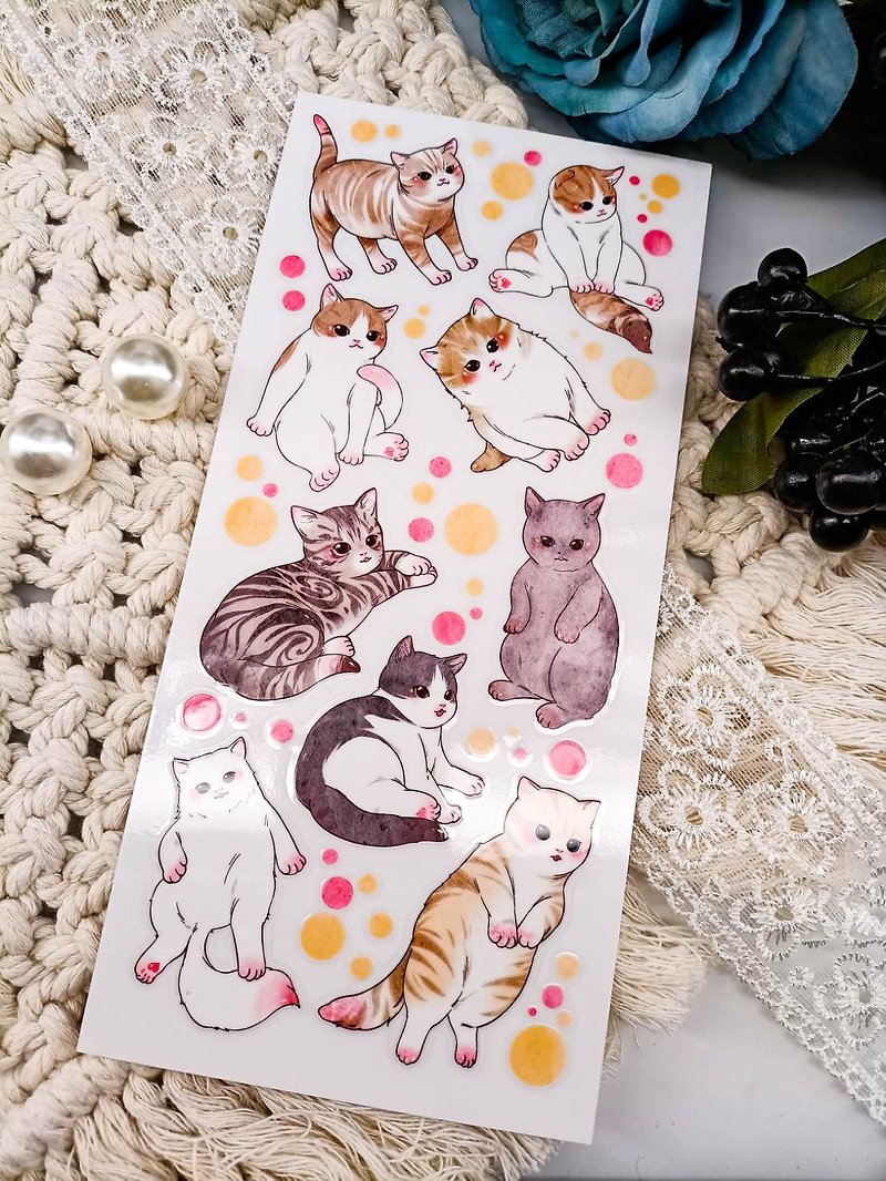 ME217_03 Cute Cat / Transfer Stickers - Stickers - Plastic Multicolor