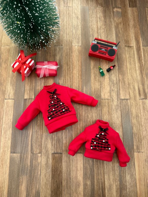hs-made クリスマス ツリー スウェット 赤 リカちゃん ボーイフレンド ブライス