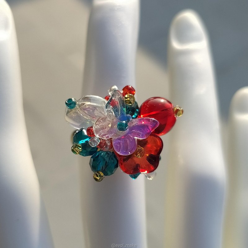 Finger garden ring - General Rings - Glass Multicolor
