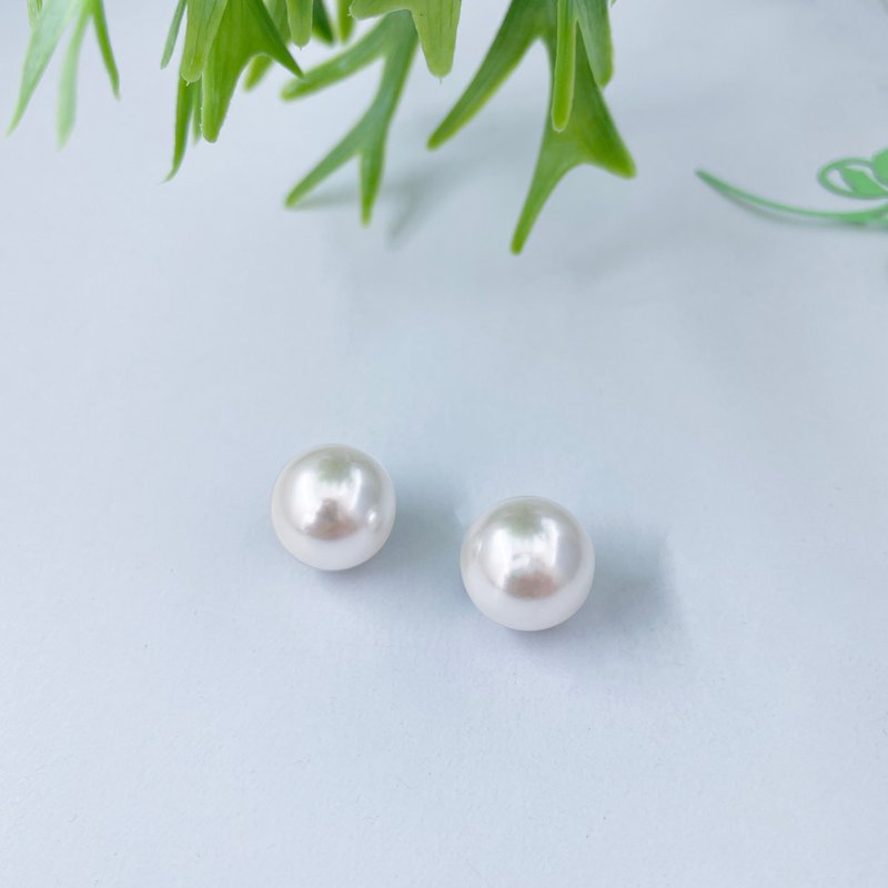 ::Pearl back clasp:: Front earrings not included - Earrings & Clip-ons - Plastic White
