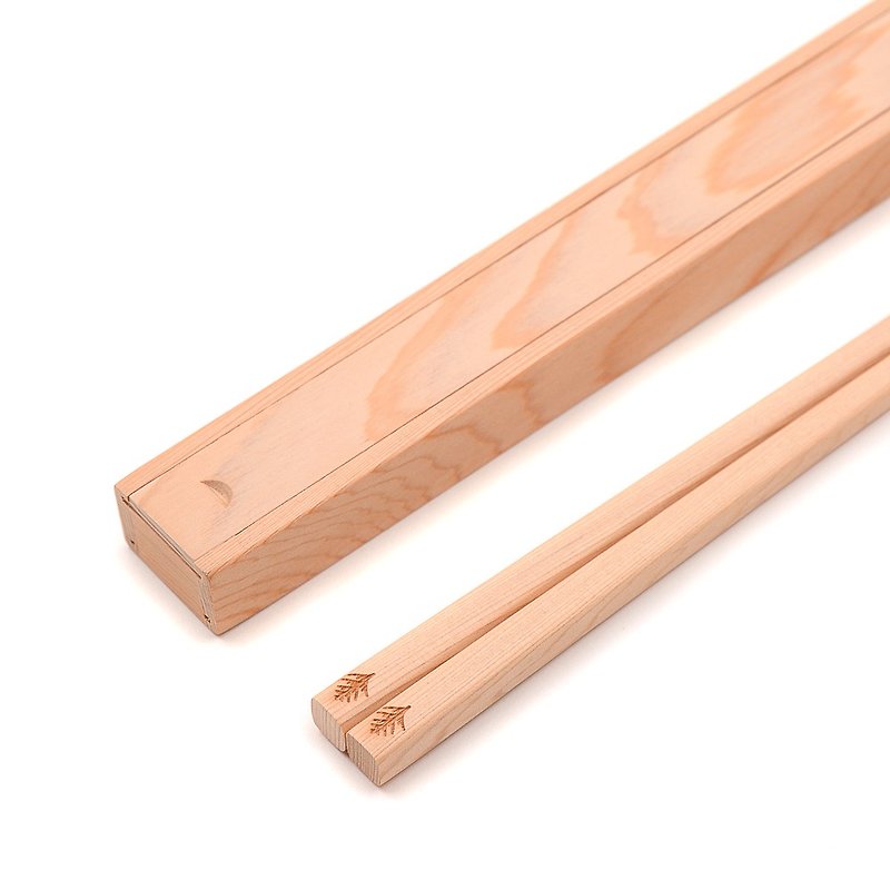 台灣檜木箸盒組-木板組裝款|讓你擁有專屬木製餐具搭配收納木盒 - 筷子/筷子架 - 木頭 金色