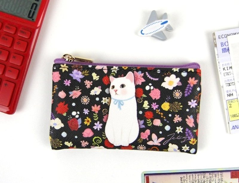 Jetoy, sweet cat card Purse _Coco (J1605103) - Coin Purses - Other Materials Purple