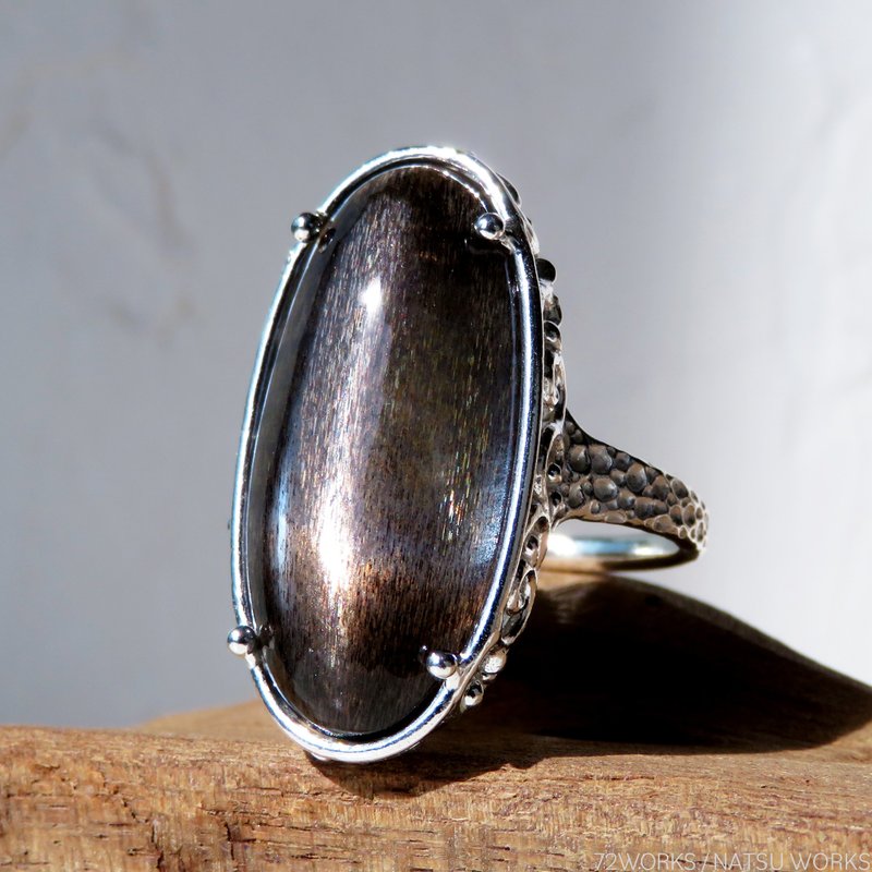 ムーンストーンリング / Gold Sheen Moonstone Ring - 戒指 - 寶石 黑色
