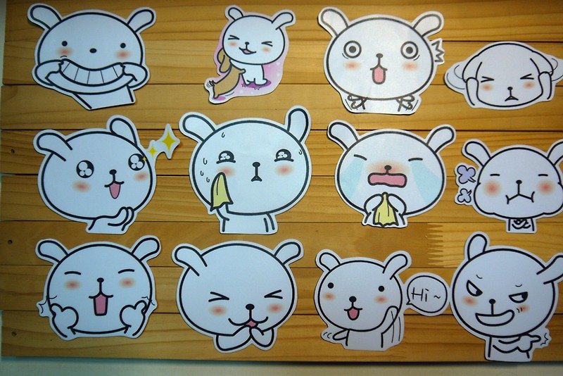 Bucute/Luggage Suitcase Waterproof PVC Sticker/The whole set of 12 sheets (small) - Stickers - Paper White