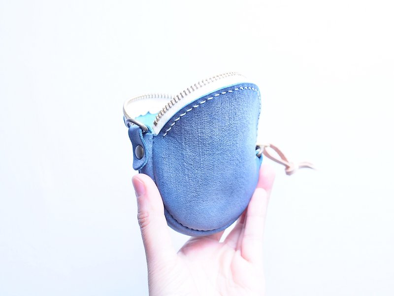 Circles Rub wax zipper purse well sew leather material package free lettering handmade bag couple gift purse scattered paper bag simple and practical Italian leather tanned leather leather DIY - เครื่องหนัง - หนังแท้ สีแดง