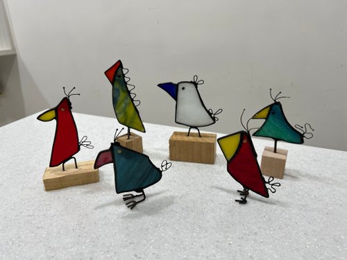 161鑲嵌玻璃工作室 Scrappy Birds Diy 體驗課 三隻一組