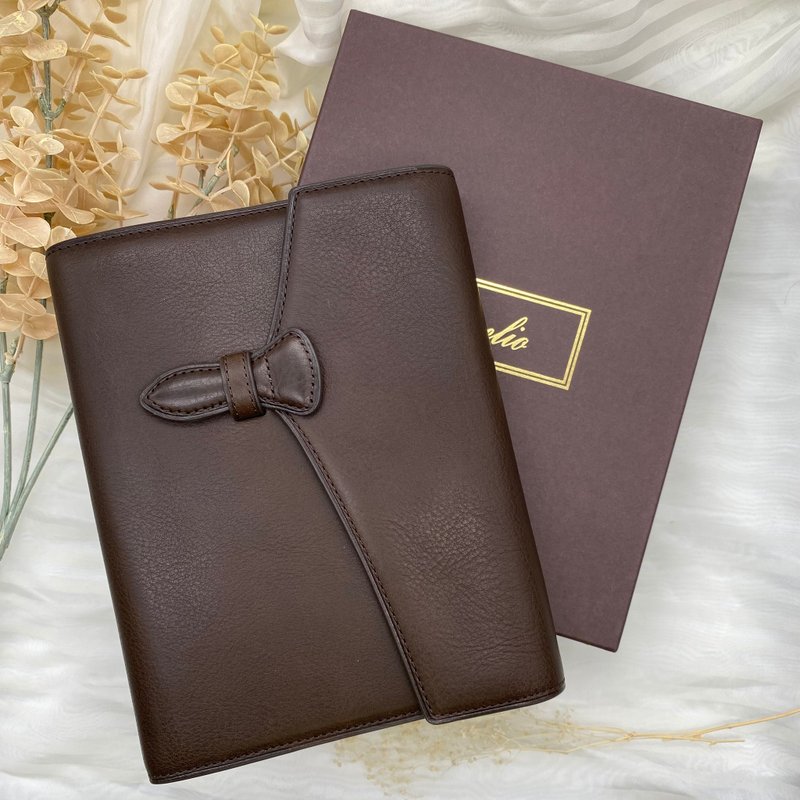 Brelio × ink mazeru Minerva Box Tundra Bible Size B-Flap - Notebooks & Journals - Genuine Leather Brown