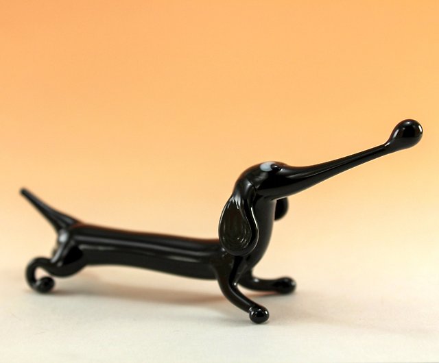 A Gift Glass Dog Miniature Figurine Home Decor Unique For All Russianminiatures Items Display I - Dog Home Decor Items
