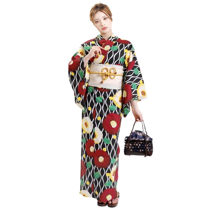 日本 和服 女性 浴衣 腰封 2件組 F Size x33-08 yukata - 其他 - 棉．麻 紅色