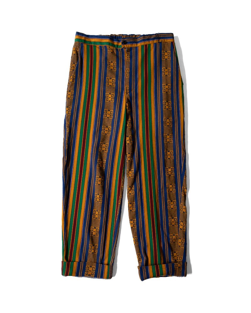 A PRANK DOLLY-Vintage (W32) Woven Totem Pants - Unisex Pants - Cotton & Hemp Multicolor