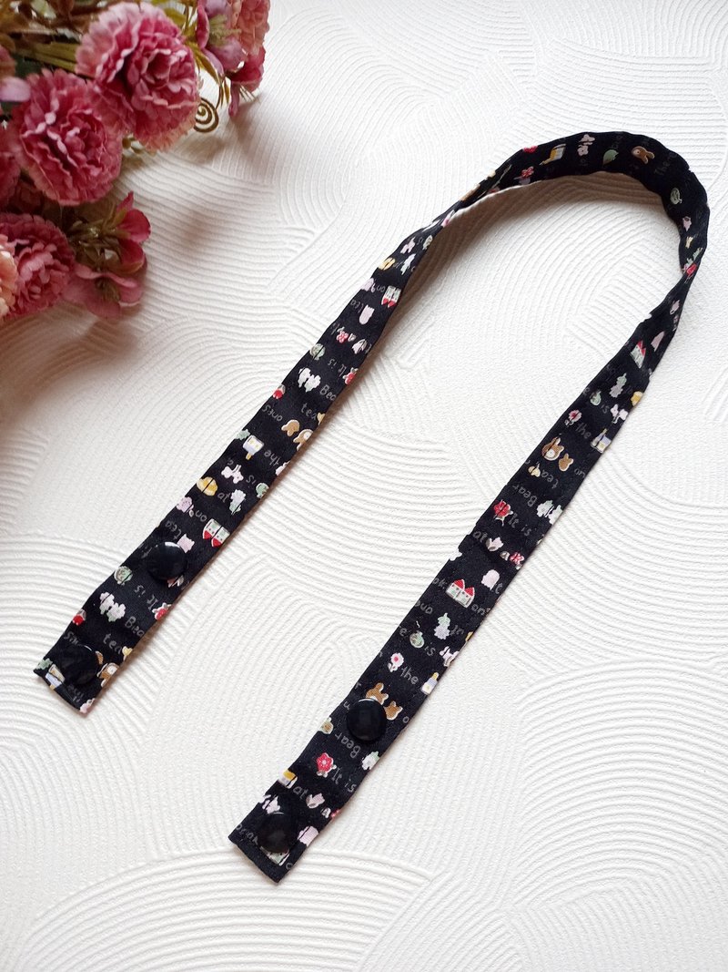 (歲末回饋)親膚純棉*寬版*防丟口罩掛繩/掛帶/口罩繩 - 手機掛繩/背帶 - 棉．麻 黑色