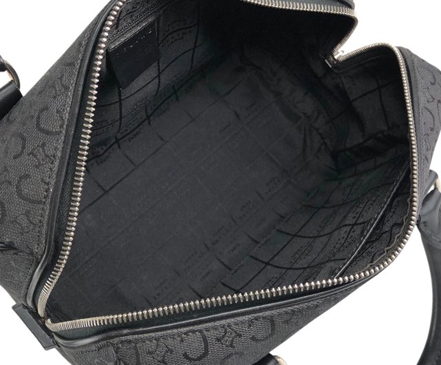 良品】CELINE ミニハンドバッグ Cマカダム ジャガード ブラック CELINE