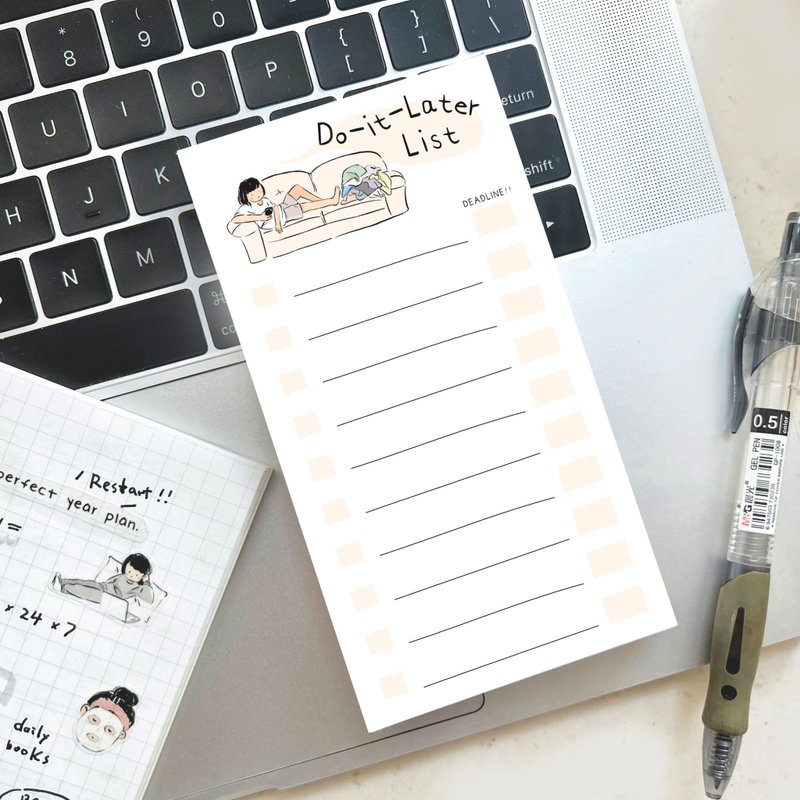 Miss Ng Yuk Do-it-Later List Memo Pad - กระดาษโน้ต - กระดาษ สีเทา