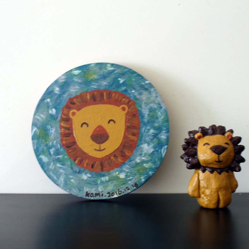 Original painting ∣ smiling lion - โปสเตอร์ - วัสดุอื่นๆ หลากหลายสี
