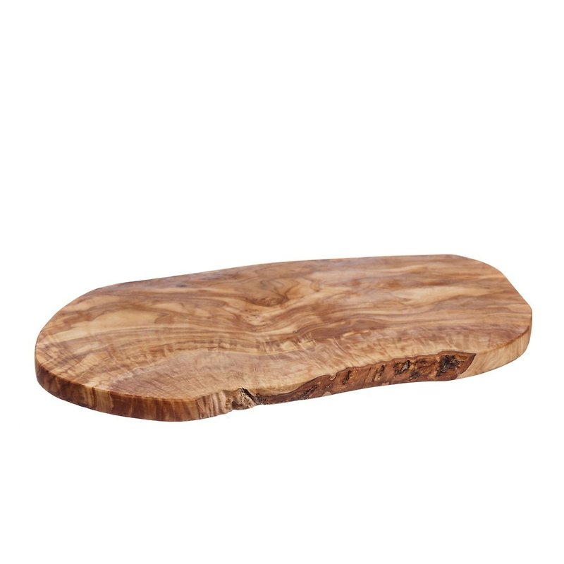 Naturally Med olive wood irregular 40 cm solid wood cutting board/dining board/display board - เครื่องครัว - ไม้ สีนำ้ตาล
