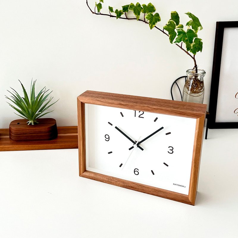 dual use clock 2 walnut (km-53WA) wall clock  table clock  made in japan - Clocks - Wood Brown