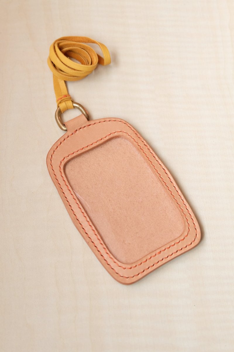Hand-stitched leather identification card set - ID & Badge Holders - Genuine Leather Khaki