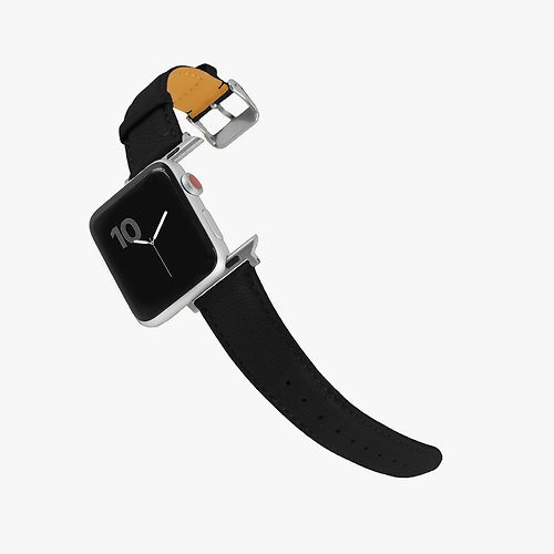 Macarooon 客製化禮物意大利真皮革錶帶Apple Watch 黑色