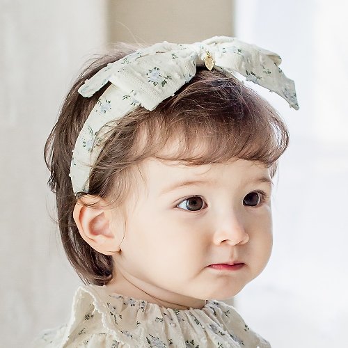 日安朵朵 Happy Prince 韓國製 Floa藍色碎花女嬰兒童髮帶