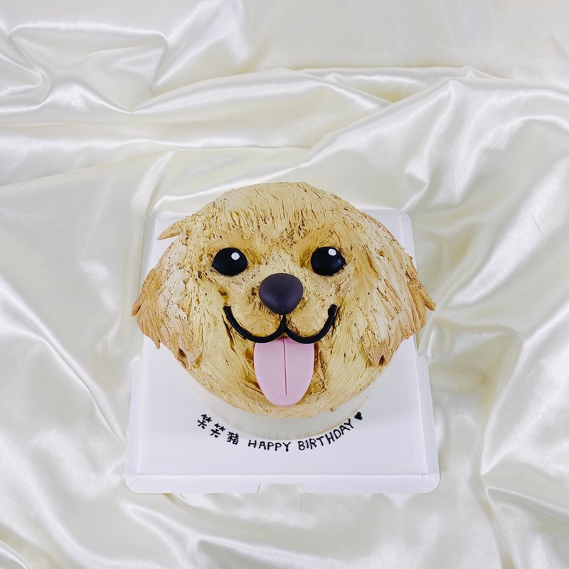 黃金獵犬 狗狗系列 翻糖  狗 生日 客製 6吋 面交 - 蛋糕/甜點 - 新鮮食材 橘色