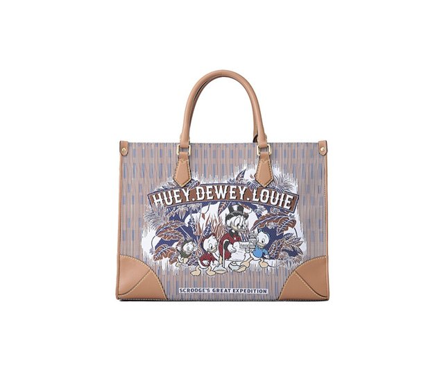 Donald Duck Medium Jacquard with Leather Tote Bag Shop FION