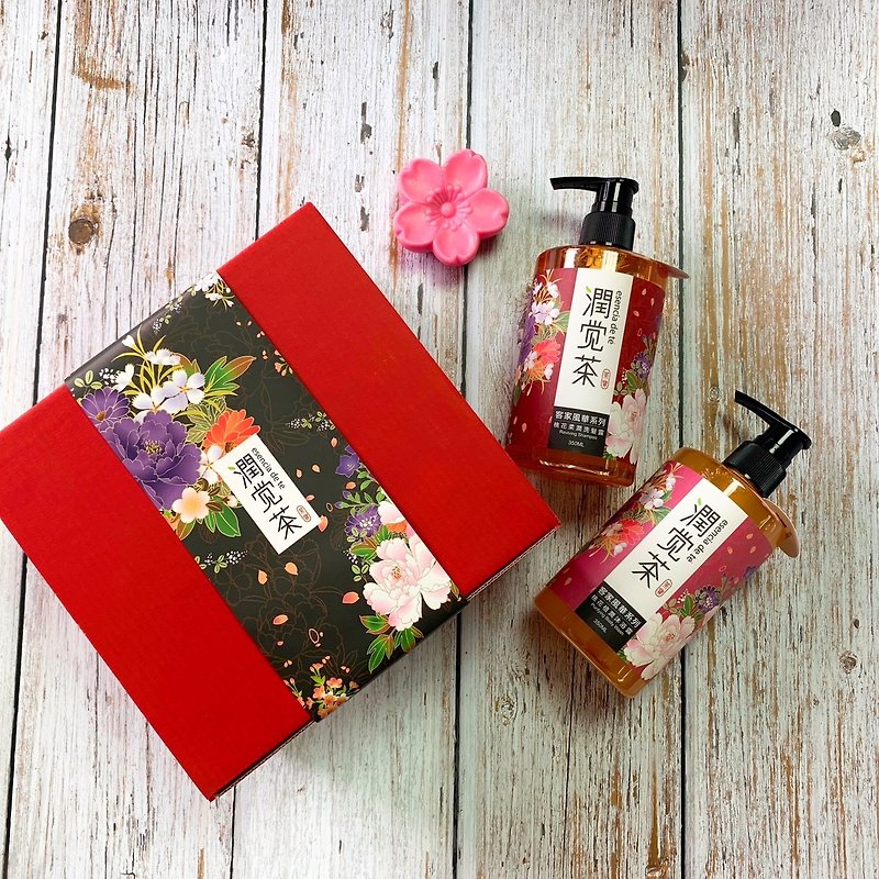Christmas Gift Box [Hakka Fenghua Peach Blossom Gift Box 3 Piece Set] Wedding Gifts / Exchange Gifts / Birthday Gifts - ครีมอาบน้ำ - พืช/ดอกไม้ สีแดง