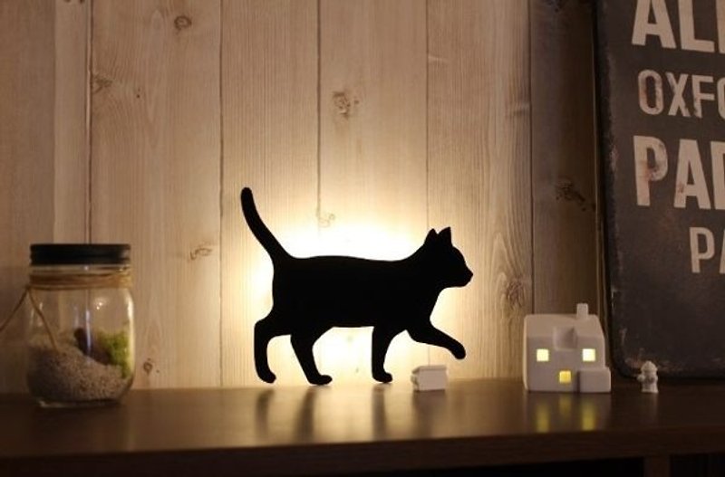日本猫ウォールライトウォール体性感覚の声の猫 - 猫の散歩 - その他 - その他の素材 ブラック