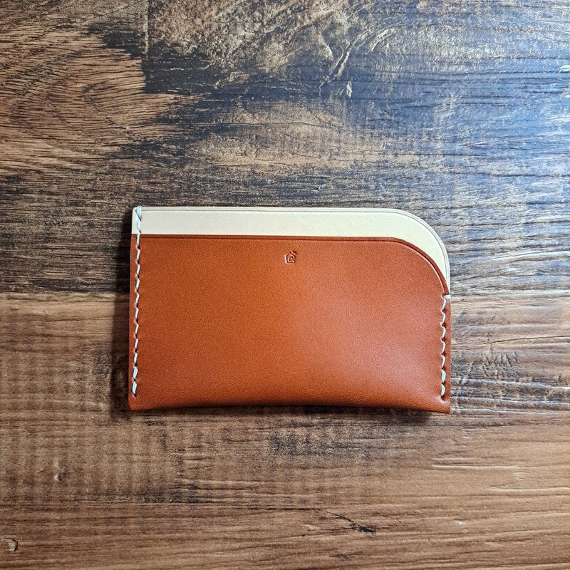 [mica at home Card Holder] Italian vegetable tanned cowhide brown card holder - ที่เก็บนามบัตร - หนังแท้ 