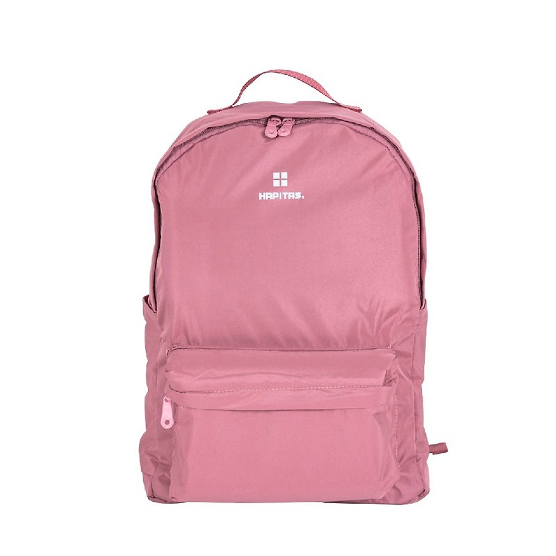【HAPI+TAS】日本原廠授權 新型摺疊手提後背包-霧面粉色 - 後背包/書包 - 聚酯纖維 粉紅色