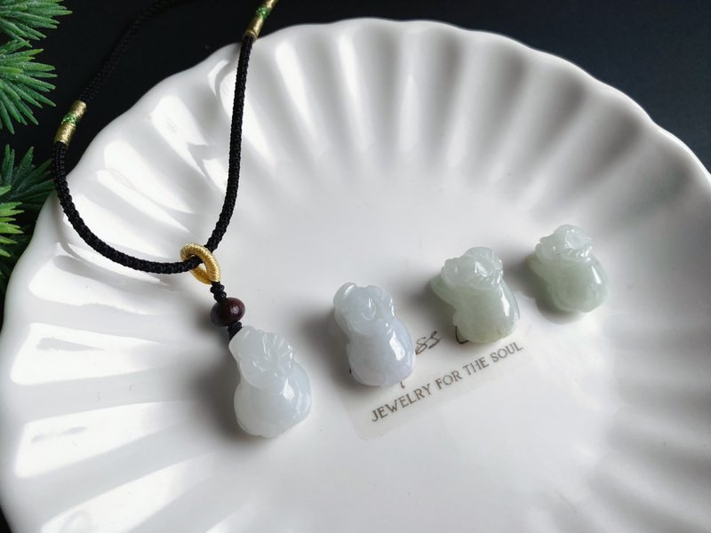 天然緬甸玉翡翠 牛 事業紅火 牛氣沖天 項鍊 禮物 天然石 - 手鍊/手環 - 玉石 綠色
