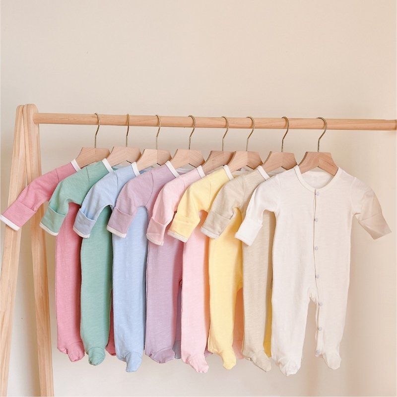 【YOURs】Good cotton jumpsuit made in Taiwan, children's clothing, baby rompers, newborn clothes - เสื้อยืด - ผ้าฝ้าย/ผ้าลินิน ขาว