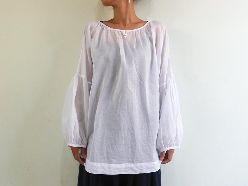 Spring / Summer | Soft blouse - เสื้อผู้หญิง - ผ้าฝ้าย/ผ้าลินิน ขาว