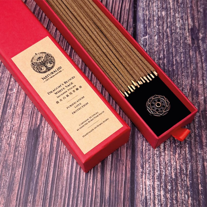 Dragon'd Blood & White Sage Incense Sticks - 30 sticks | Purify | Love | Protect - Fragrances - Plants & Flowers Red