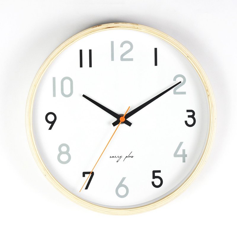 CarryPlus Curved Wood Frame Wall Clock Clock- Quiet Moment (Silent Clock/Made in Taiwan) - นาฬิกา - ไม้ สีนำ้ตาล