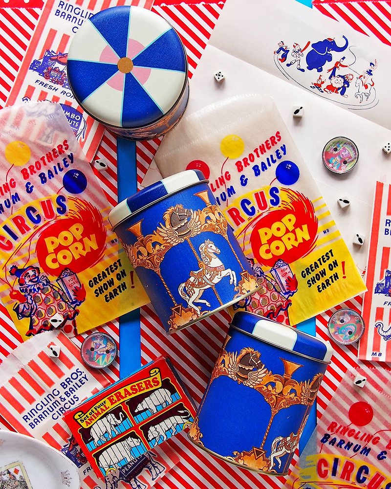 merry-go-round tin can - กล่องของขวัญ - วัสดุอื่นๆ หลากหลายสี