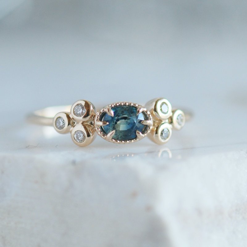 Bicolor sapphire ring / K10YG [one point only] - General Rings - Gemstone Blue