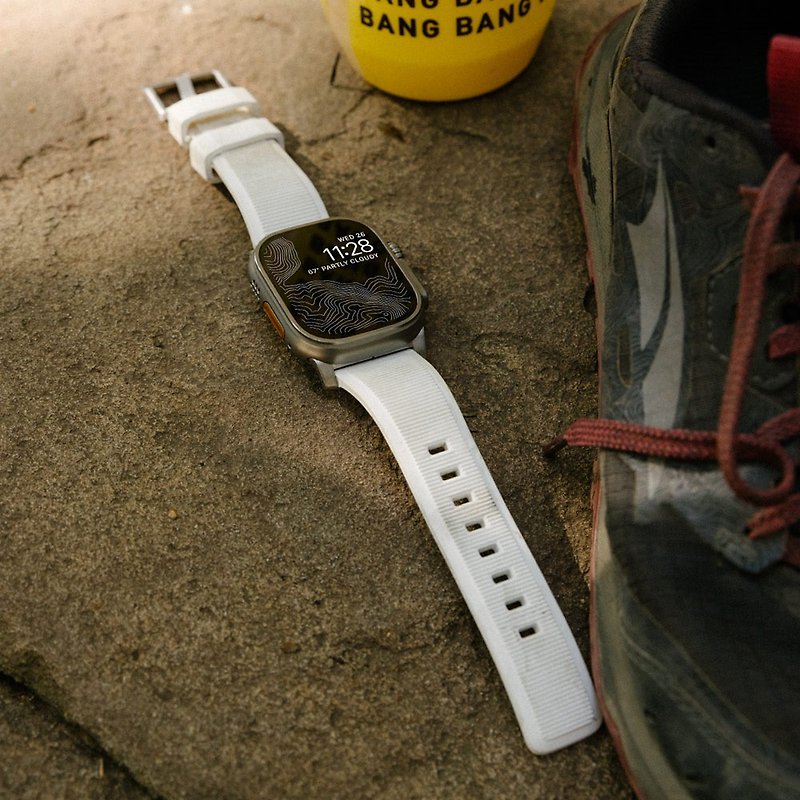 [NOMAD USA] High-performance rubber texture strap for Apple Watch-49/45/44/42 - สายนาฬิกา - ยาง ขาว