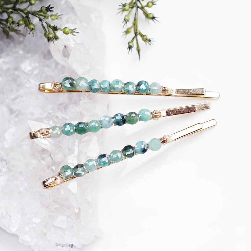 Emerald jewel hairpin Dafne - Hair Accessories - Gemstone Green