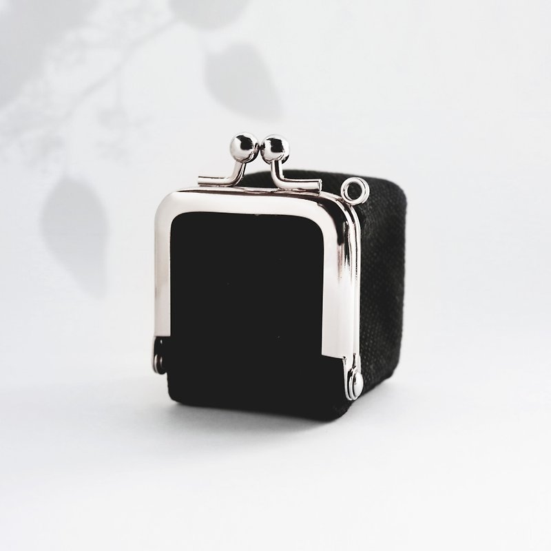 Mini Box / Ring Case with Canvas and Gamaguchi-Night Black- - Charms - Cotton & Hemp Black