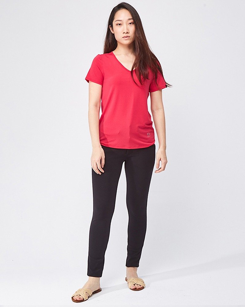 Cottonseed 157V Collar Tee - Pink - Women's Tops - Other Materials Red