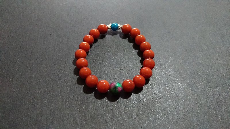 (Customized gift) Qing Dynasty palace style-Liangshan persimmon red southern red - สร้อยข้อมือ - คริสตัล สีแดง