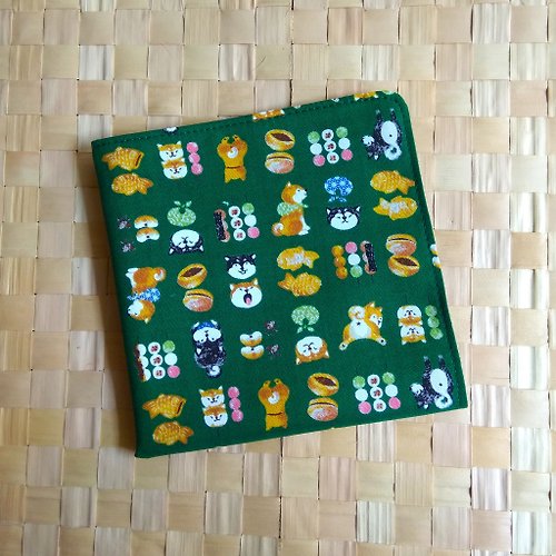 凱蒂．心．手感生活 日本純棉手帕 = 柴柴的和風點心店 = 綠 (共4色)